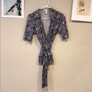{Diane Von Furstenberg} - Size 8 - Silk Wrap Top